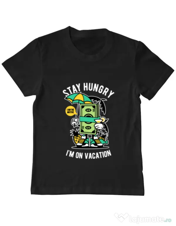 Tricou ADLER copil Stay Hungry Negru