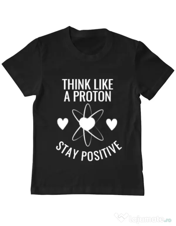 Tricou ADLER copil Stay positive Negru