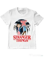 Tricou ADLER copil Stranger Ricks Alb