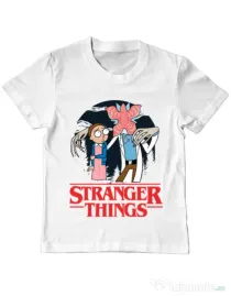 Tricou ADLER copil Stranger Ricks Alb