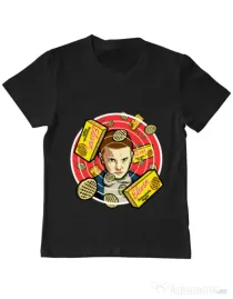Tricou ADLER copil Stranger Waffles Negru