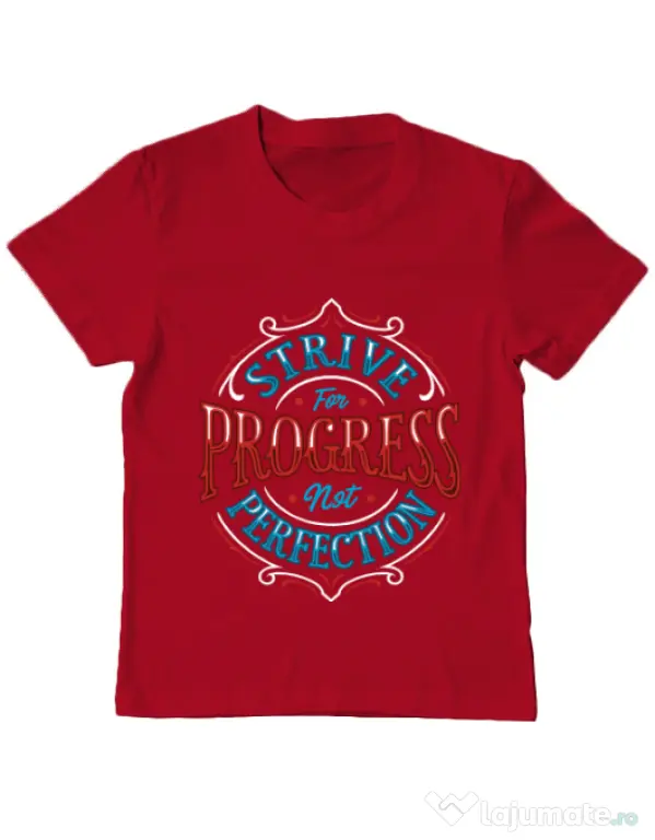 Tricou ADLER copil Strive For Progress Not Perfection Rosu