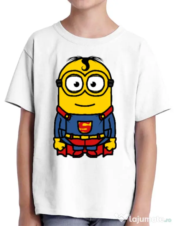 Tricou ADLER copil Super minion Alb
