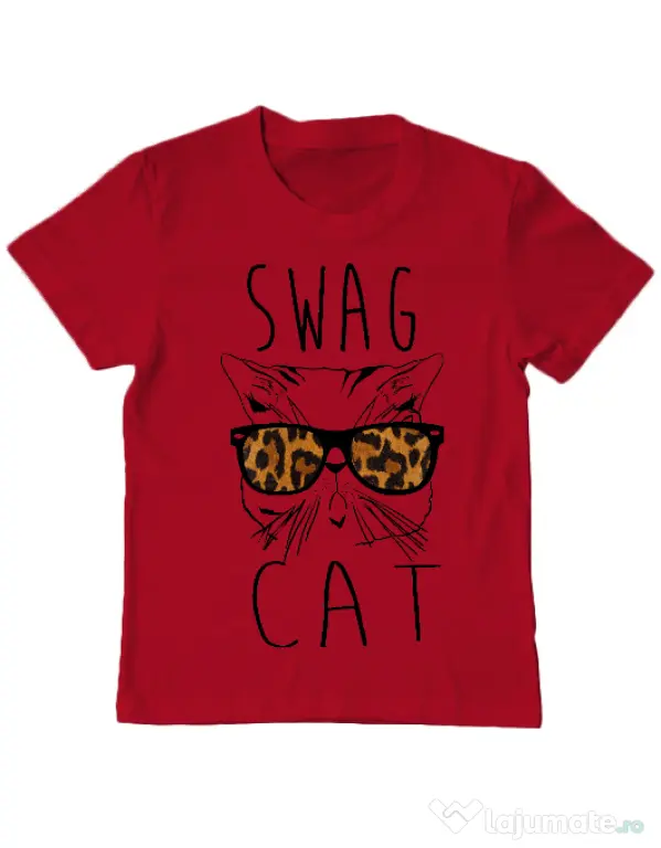 Tricou ADLER copil Swag cat Rosu