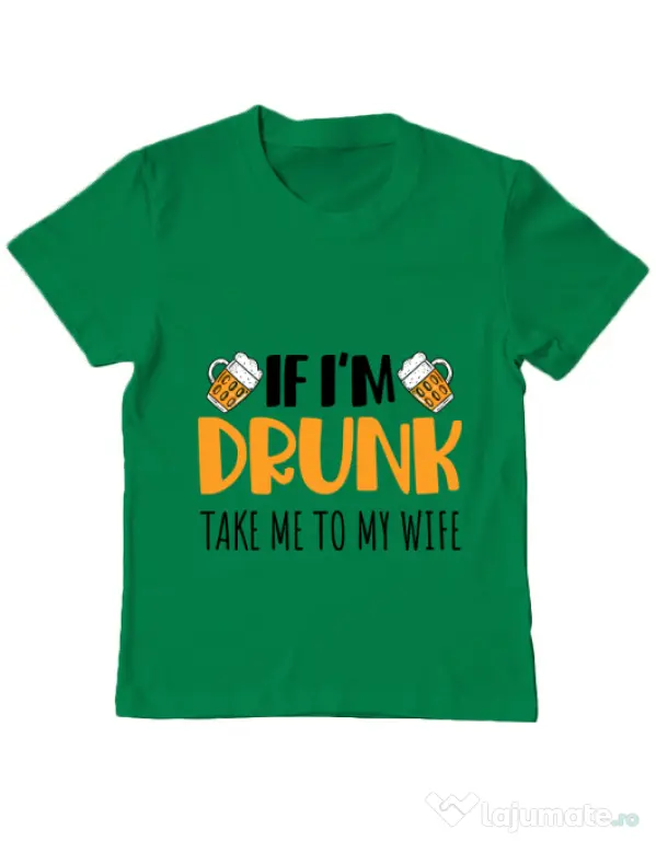 Tricou ADLER copil Take me to my wife Verde mediu
