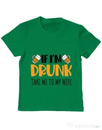Tricou ADLER copil Take me to my wife Verde mediu