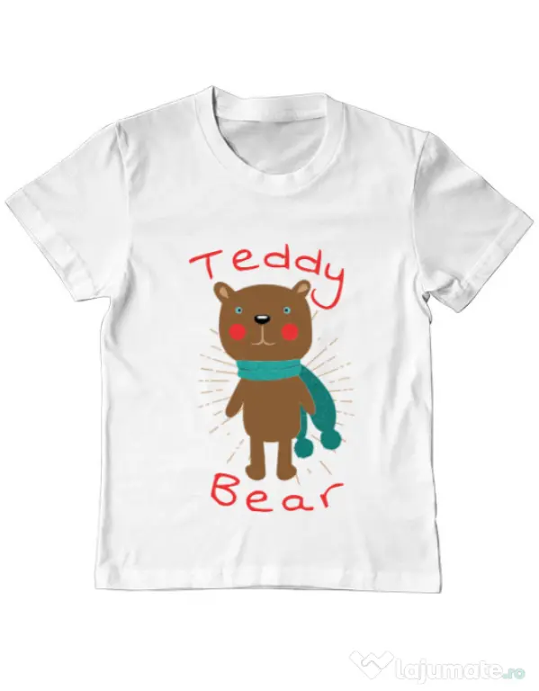 Tricou ADLER copil Teddy bear Alb