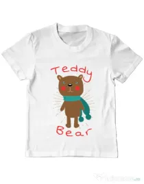 Tricou ADLER copil Teddy bear Alb