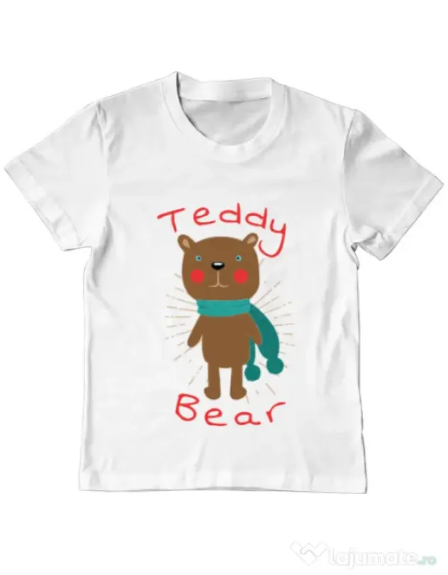 Tricou ADLER copil Teddy bear Alb