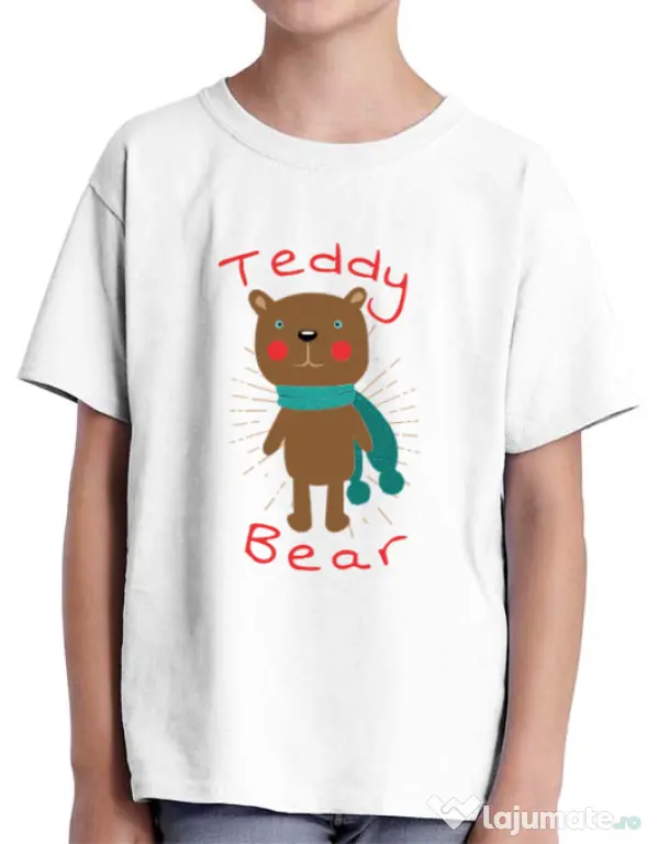 Tricou ADLER copil Teddy bear Alb