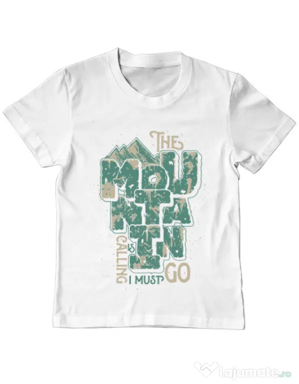 Tricou ADLER copil The mountain is calling, I must go! Alb