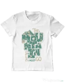 Tricou ADLER copil The mountain is calling, I must go! Alb