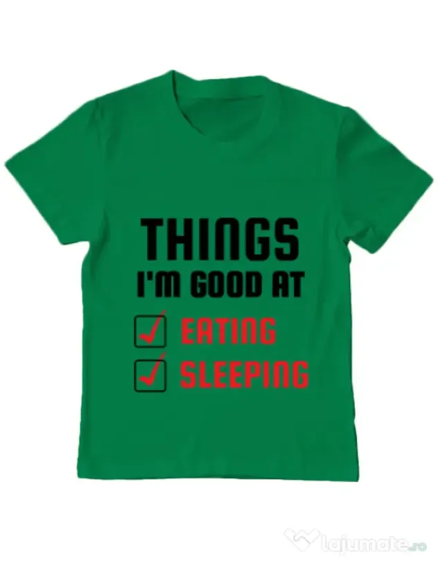 Tricou ADLER copil Things I am good at Verde mediu