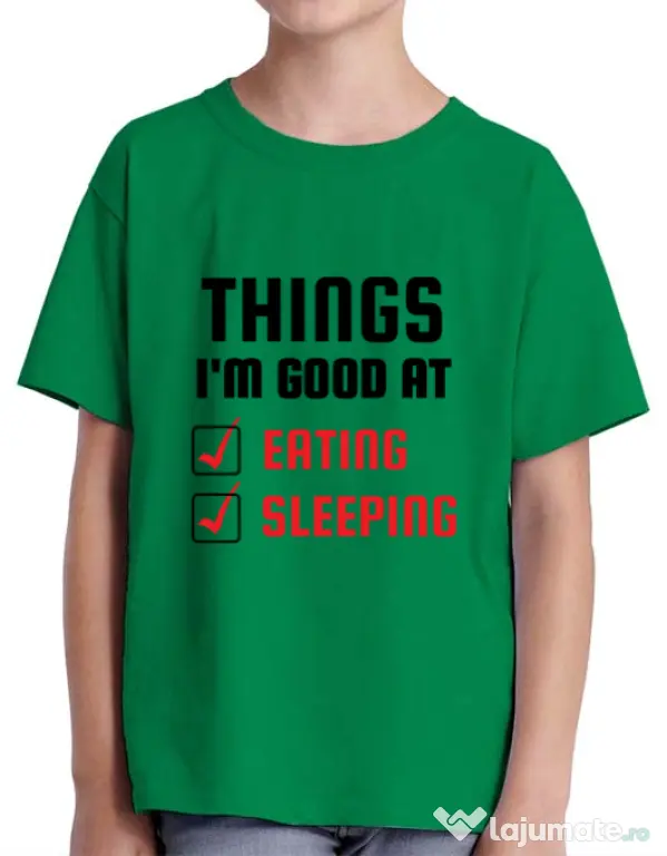 Tricou ADLER copil Things I am good at Verde mediu