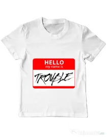 Tricou ADLER copil Trouble Alb