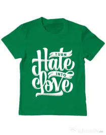 Tricou ADLER copil Turn Hate Into Love Verde mediu
