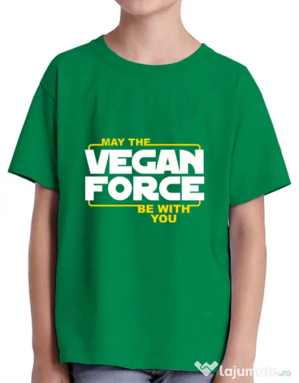 Tricou ADLER copil Vegan force Verde mediu