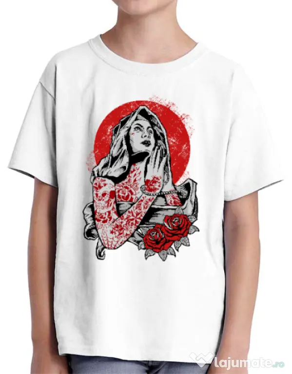 Tricou ADLER copil Virgin Mary Alb