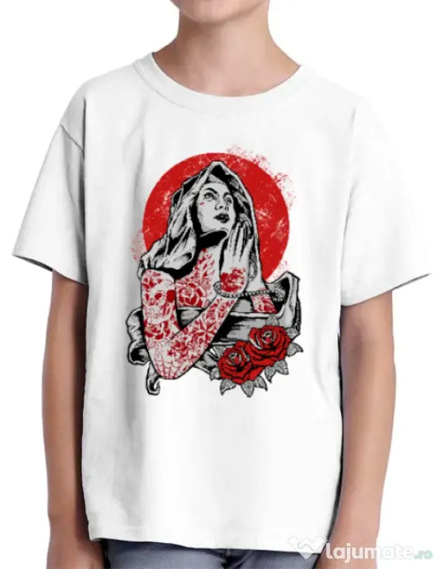 Tricou ADLER copil Virgin Mary Alb