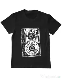 Tricou ADLER copil Where words fail, music speaks Negru