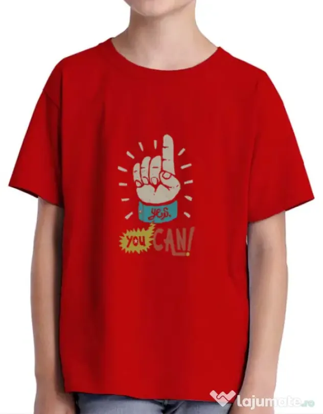 Tricou ADLER copil Yes You Can Rosu