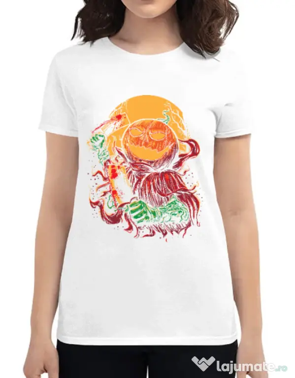 Tricou ADLER dama Pumpkinhead Butcher Alb