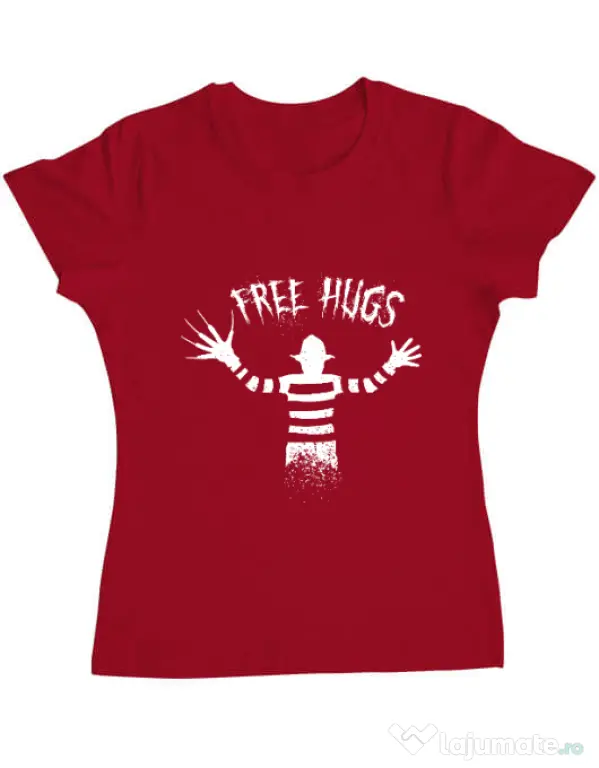 Tricou ADLER dama Free hugs Rosu