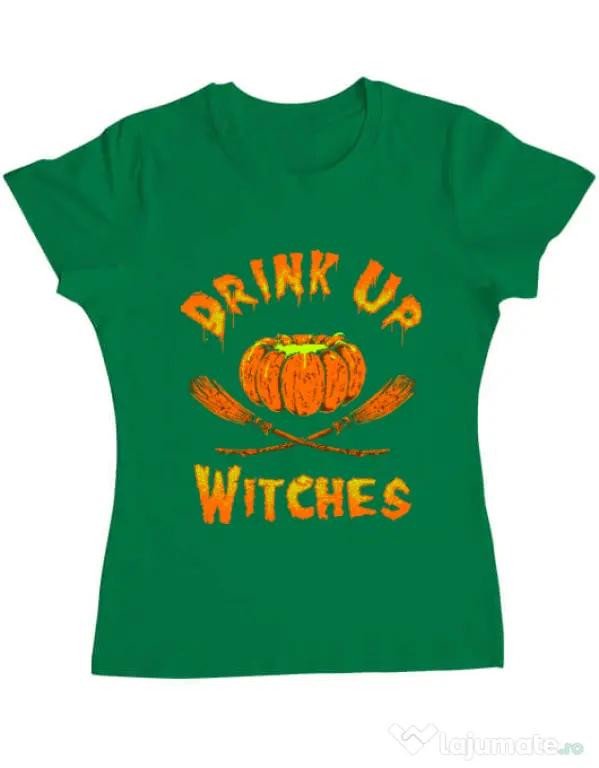 Tricou ADLER dama Drink up witches Verde mediu