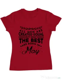 Tricou ADLER dama The best men are born in May Rosu