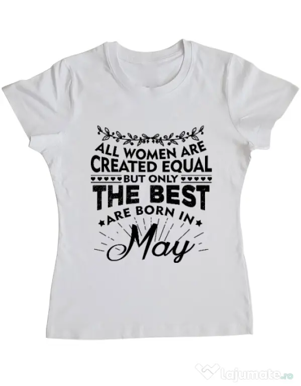 Tricou ADLER dama The best women are born in May Alb