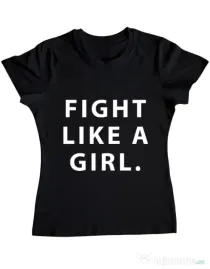 Tricou ADLER dama Fight like a girl Negru