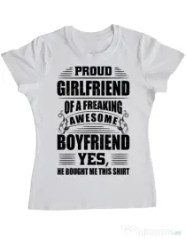 Tricou ADLER dama Proud girlfriend Alb