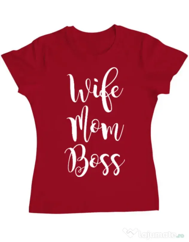 Tricou ADLER dama Wife mom boss Rosu