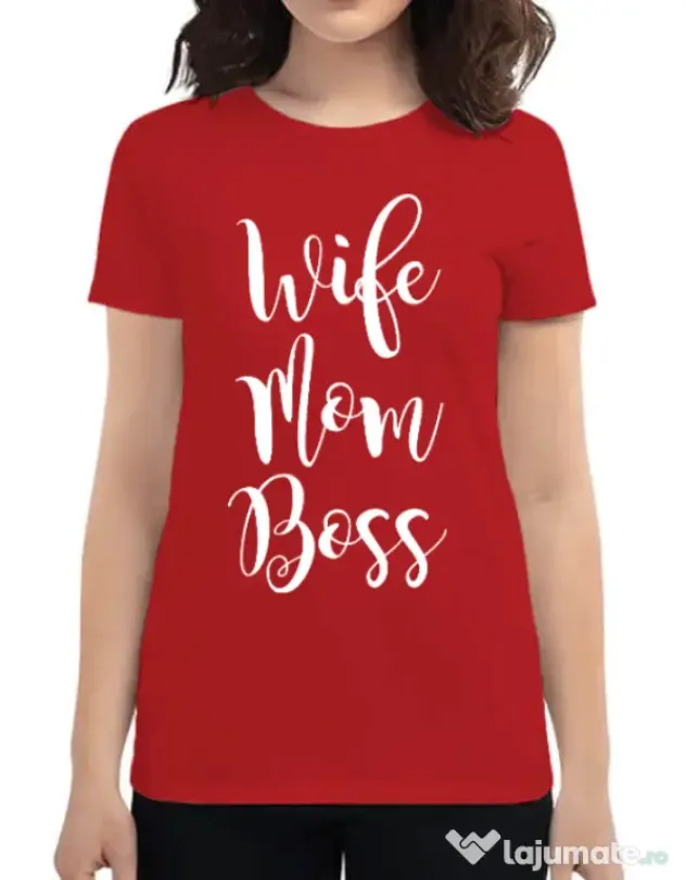 Tricou ADLER dama Wife mom boss Rosu