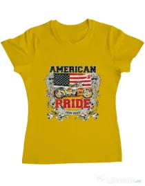 Tricou ADLER dama American pride Galben