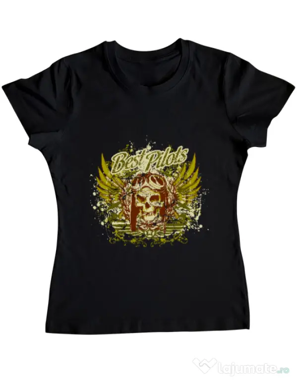 Tricou ADLER dama Best pilots Negru