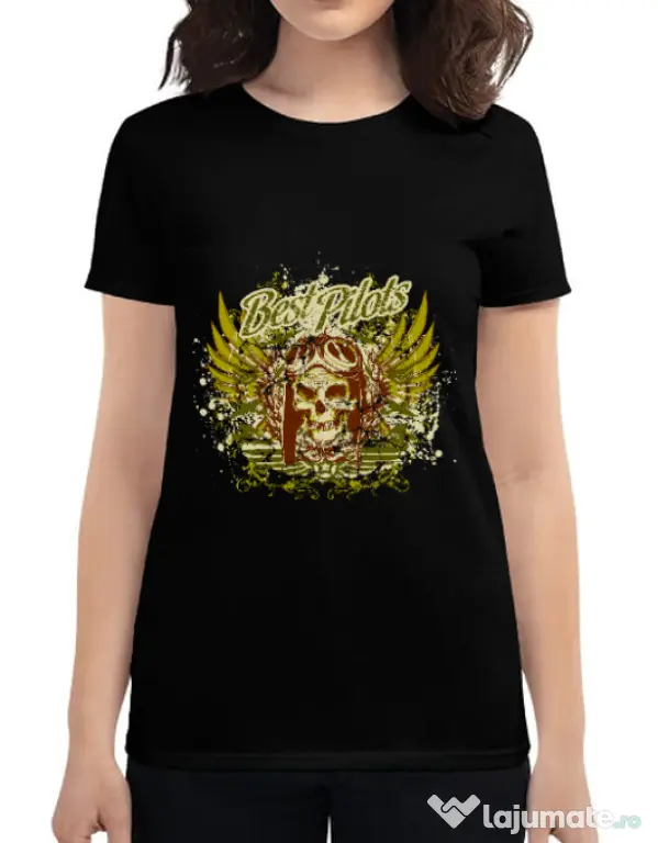 Tricou ADLER dama Best pilots Negru