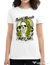 Tricou ADLER dama Holy death Alb 