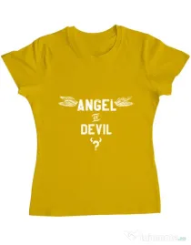 Tricou ADLER dama Angel or devil Galben