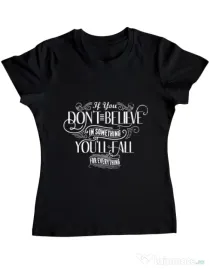 Tricou ADLER dama Believe in something Negru