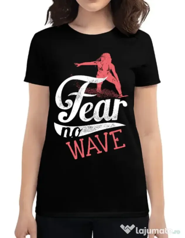 Tricou ADLER dama Fear no wave Negru
