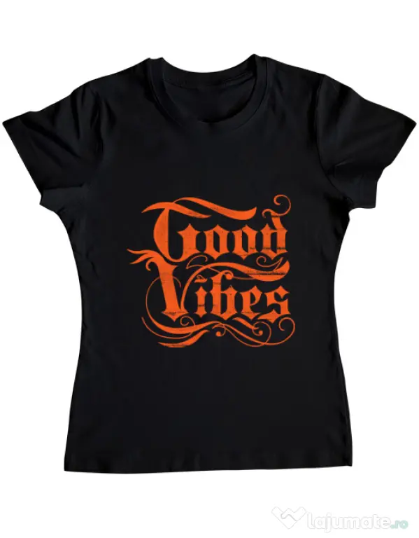 Tricou ADLER dama Good vibes Negru