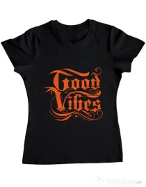 Tricou ADLER dama Good vibes Negru
