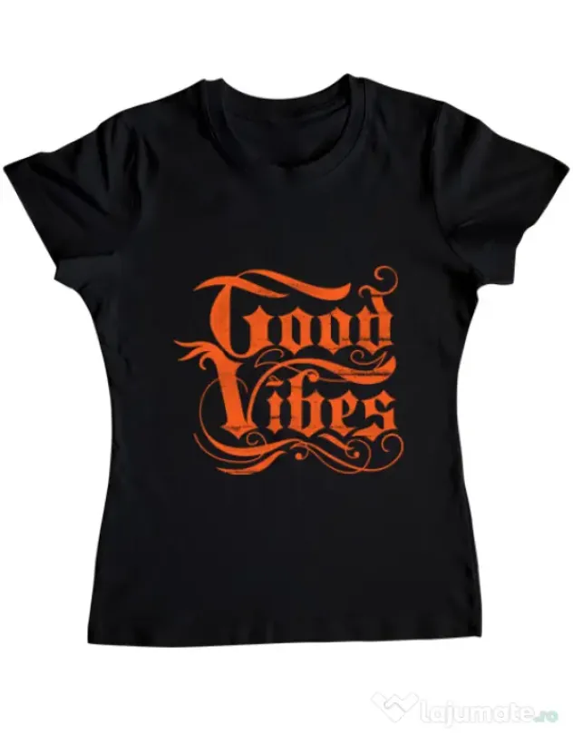Tricou ADLER dama Good vibes Negru