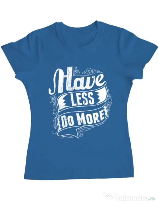 Tricou ADLER dama Have less do more Albastru azuriu
