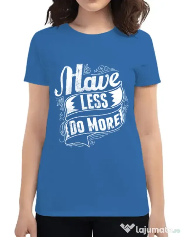 Tricou ADLER dama Have less do more Albastru azuriu