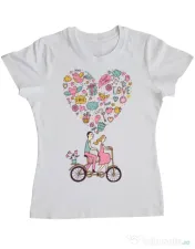 Tricou ADLER dama Love trip Alb 