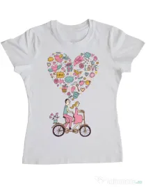 Tricou ADLER dama Love trip Alb