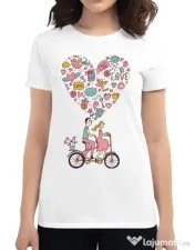 Tricou ADLER dama Love trip Alb 