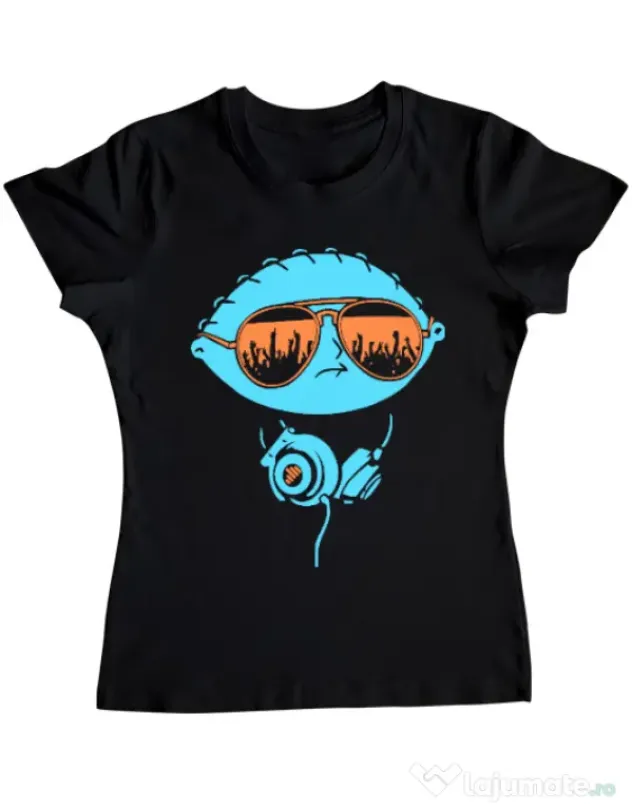 Tricou ADLER dama Dj Stewie Negru